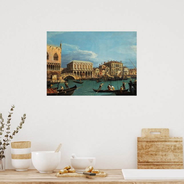 Póster Vista de la Venecia Riva degli Schiavoni (Cocina)