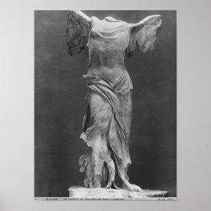 Póster Vista de la victoria Samothrace en museo del
