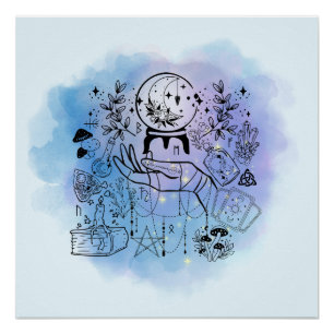 Póster Vista de las brujas: Diseño visionario místico