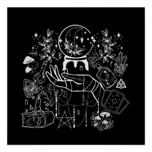 Póster Vista de las brujas: Diseño visionario místico