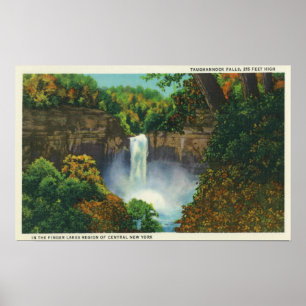 Póster Vista de las cataratas de Taughannock, 200 metros 