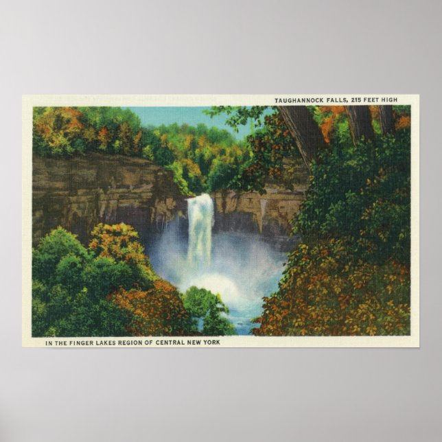 Póster Vista de las cataratas de Taughannock, 200 metros  (Frente)