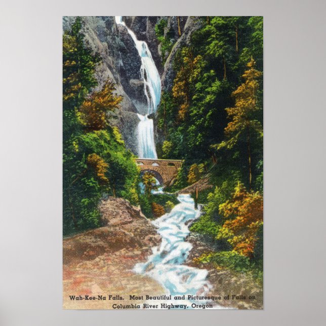 Póster Vista de las cataratas de Wah-Kee-Na (Frente)