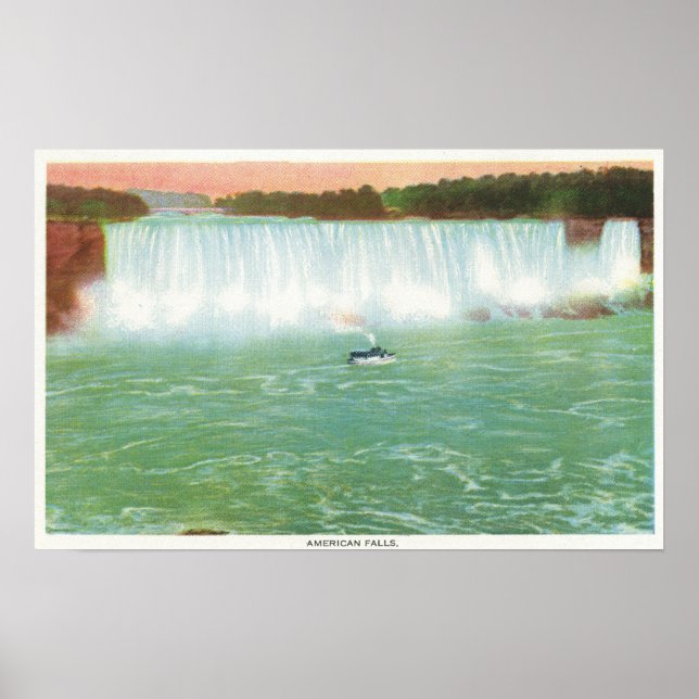 Póster Vista de las cataratas estadounidenses (Frente)