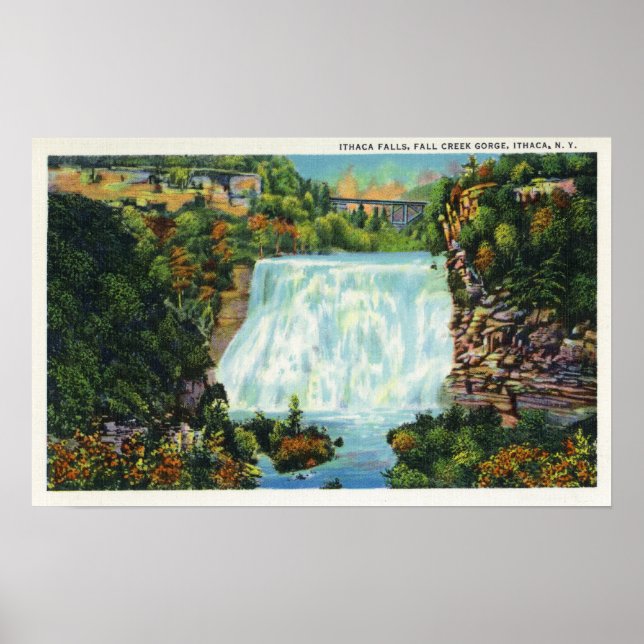 Póster Vista de las gargantas del arroyo otoño, escena de (Frente)
