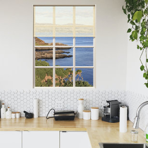 Póster Vista de las islas escocesas desde la ventana