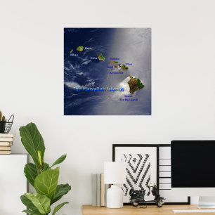Póster Vista de las Islas Hawái