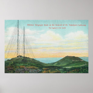 Póster Vista de las torres del telégrafo inalámbrico