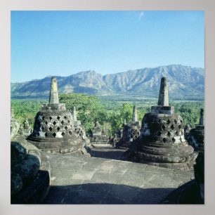 Póster Vista de las tres terrazas circulares