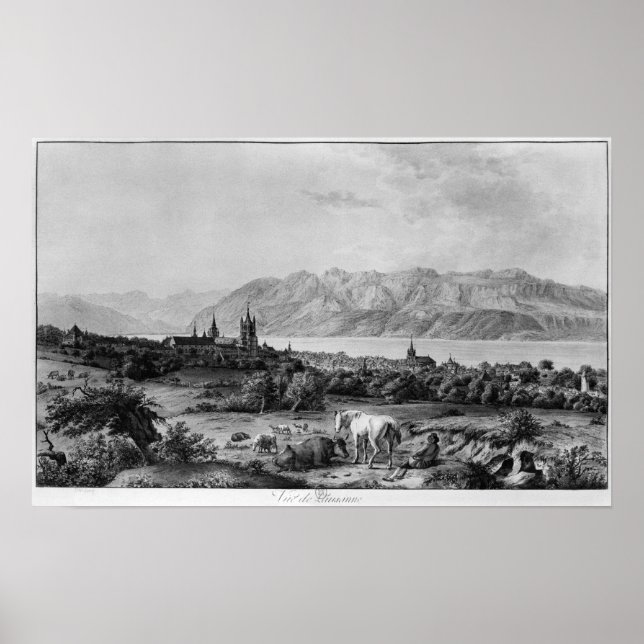 Póster Vista de Lausana (Frente)