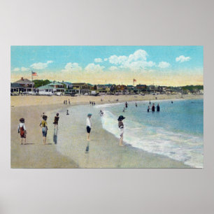 Póster Vista de Long Beach y Cape Ann