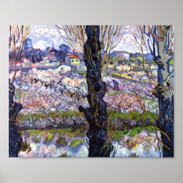 Póster Vista de los Arles, huertos floridos (1889) Van Go