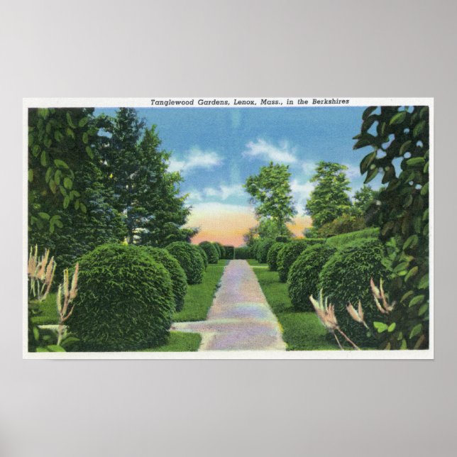 Póster Vista de los jardines de Tanglewood # 2 (Frente)