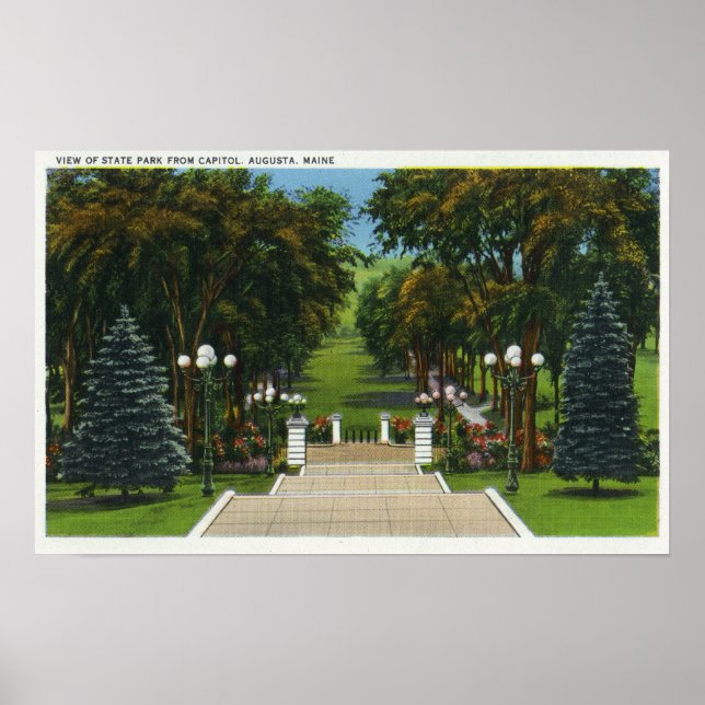 Póster Vista de los pasos del Capitolio sobre el Parque E (Frente)