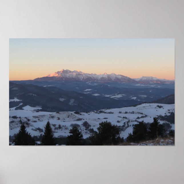 Póster Vista de los Tatras desde Pieniny (Frente)