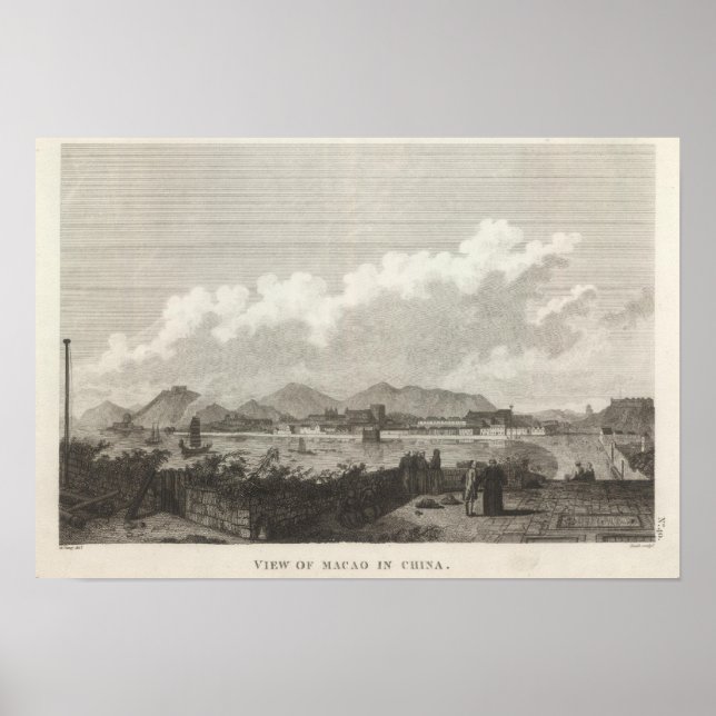 Póster Vista de Macao en China (Frente)