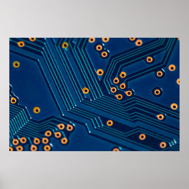 Póster Vista de macrocierre de tablero electrónico de ord (Frente)