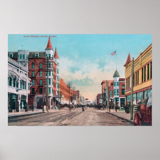 Póster Vista de Main StreetBoise, ID (Frente)