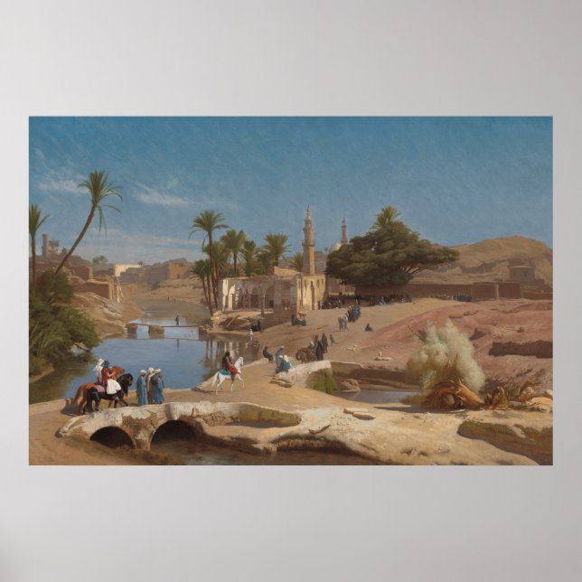 Póster Vista de Medinet El-Fayoum por Jean-Léon Gérôme (Frente)