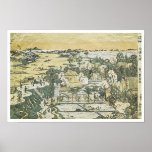 Póster Vista de Mimeguri, Toyoharu, 1780