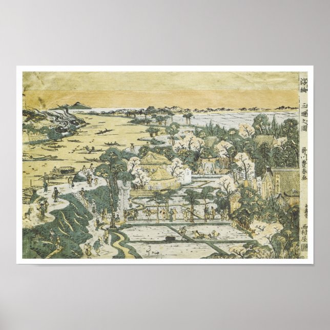 Póster Vista de Mimeguri, Toyoharu, 1780 (Frente)