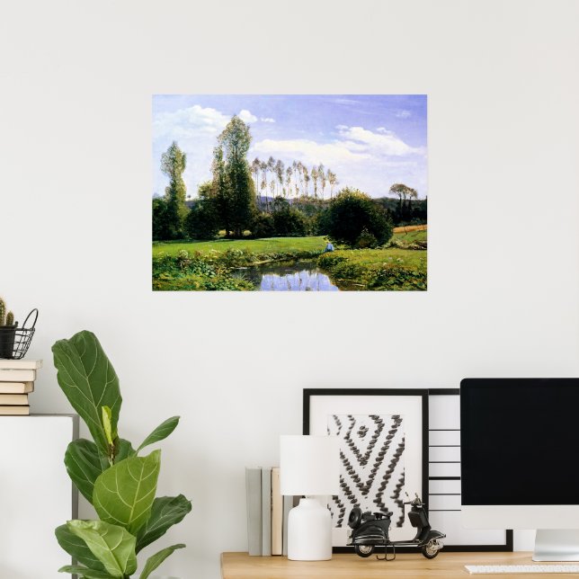 Póster Vista de Monet en Rouelles le Havre, (Oficina en casa)