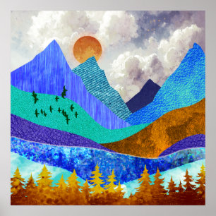 Póster Vista de Montaña