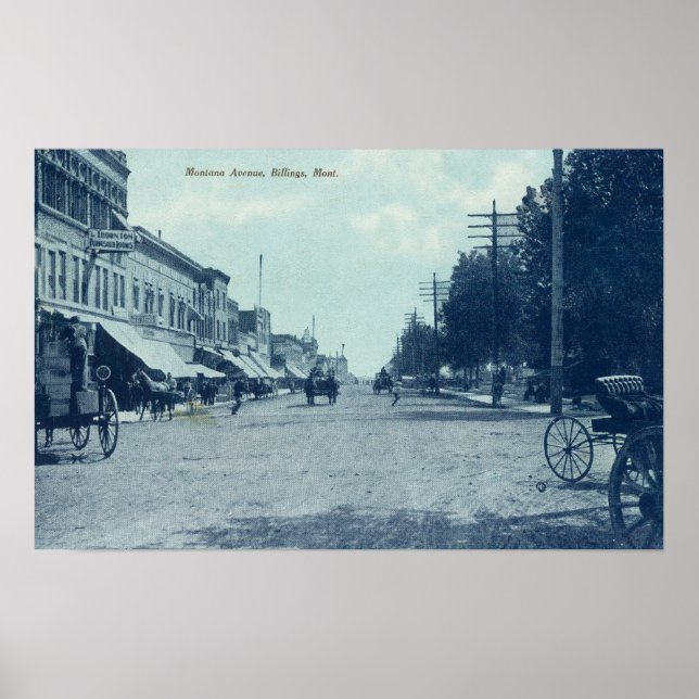 Póster Vista de Montana AvenueBillings, MT (Frente)