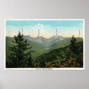 Póster Vista de Mt. Marcy, ensillada, diente de sierra