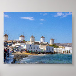 Póster Vista de Mykonos Grecia
