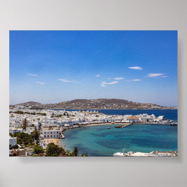 Póster Vista de Mykonos Grecia (Frente)