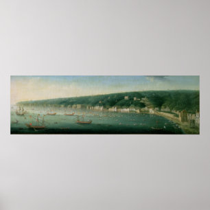 Póster Vista de Nápoles desde el este, 1730