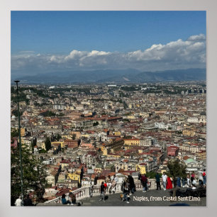 Póster Vista de Nápoles, Poster de Diseño de Italia