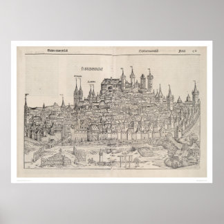 Póster Vista de Nuremberg desde Nuremberg Chronicle (1458