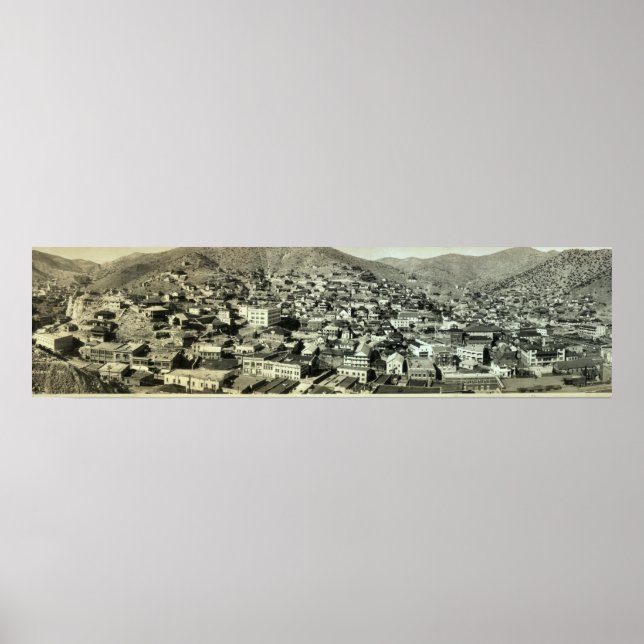 Póster Vista de ojo de aves de Bisbee, foto de época de A (Frente)