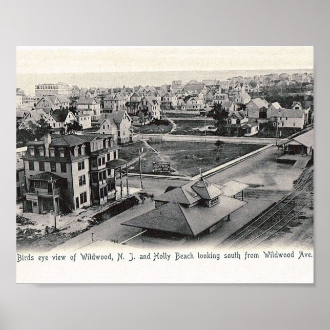 Póster Vista de ojos de pájaro, leña, Nueva Jersey, cosec (Frente)