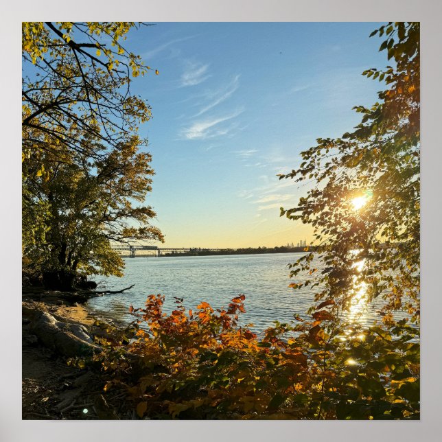 Póster Vista de otoño del Poster de puente (Frente)