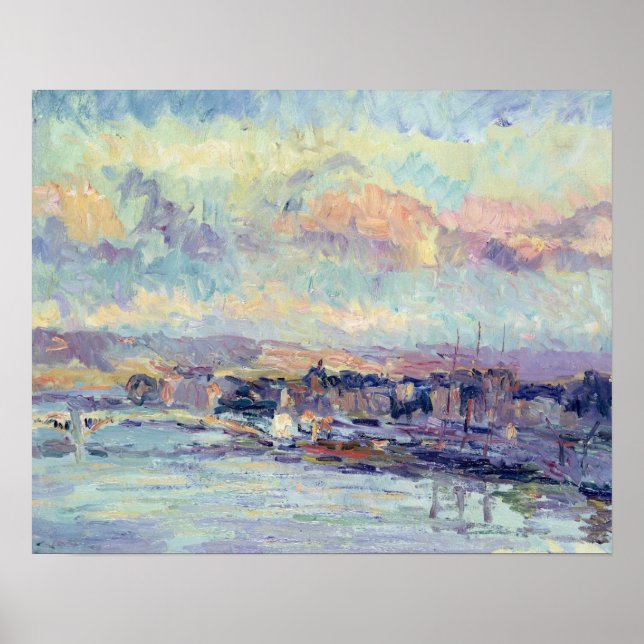 Póster Vista de París (aceite sobre lienzo) (Frente)