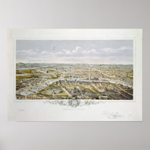 Póster Vista de París del Bois de Boulogne
