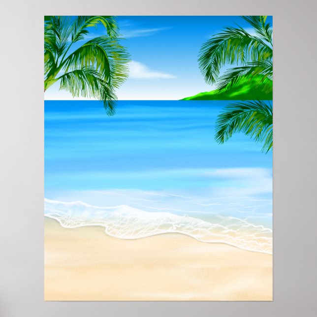 Póster Vista de playa (Frente)
