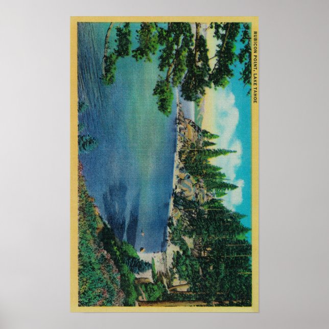 Póster Vista de punto de romboLago Tahoe, CA (Frente)