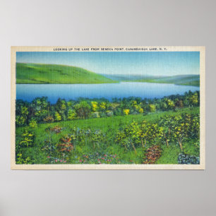 Póster Vista de punto de Seneca del Lago