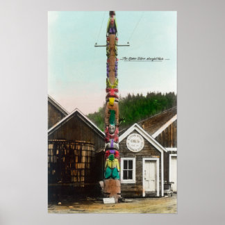 Póster Vista de Raven TotempoleWrangell, AK