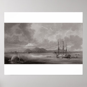 Póster Vista de Río de Manila (litografía)