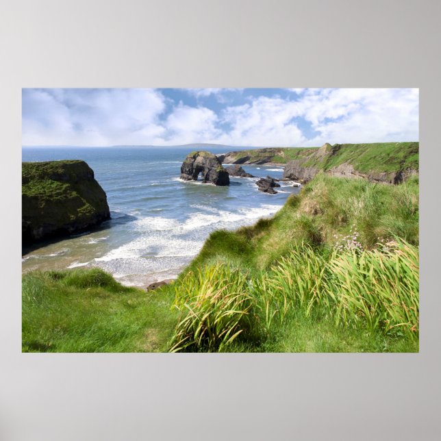 Póster Vista de roca virgen del Atlántico (Frente)
