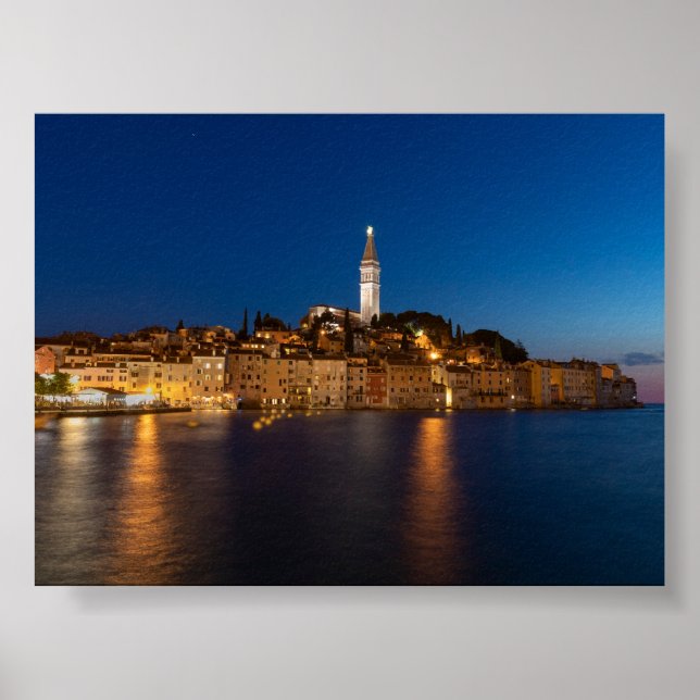 Póster Vista de Rovinj al atardecer (Frente)