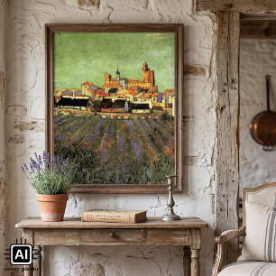 Póster Vista de Saintes Maries por Vincent van Gogh