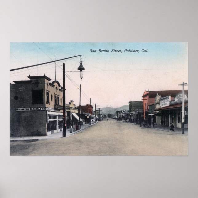 Póster Vista de San Benito StreetHollister, CA (Frente)