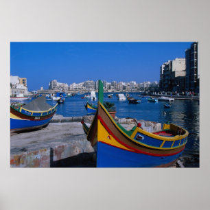 Póster Vista de San Julián, Malta
