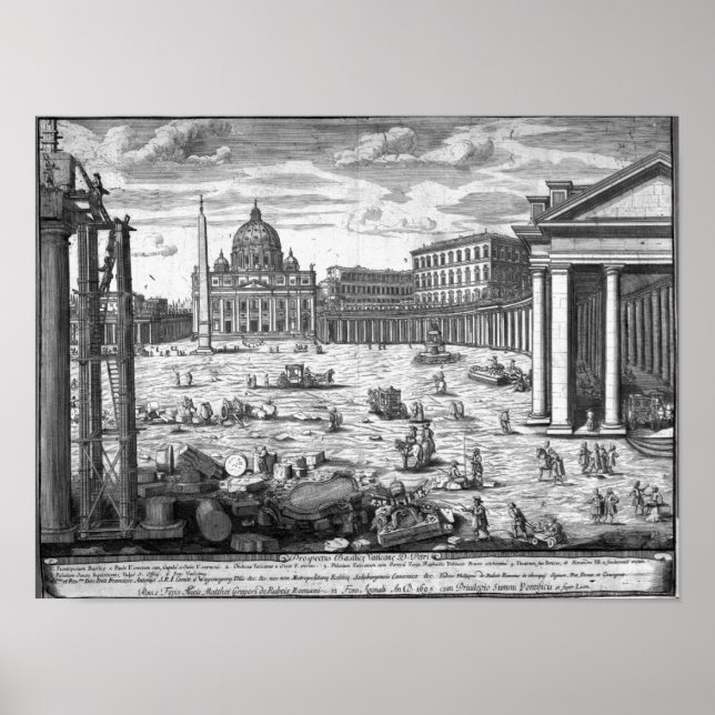 Póster Vista de San Pedro, Roma (Frente)